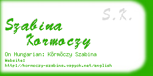 szabina kormoczy business card